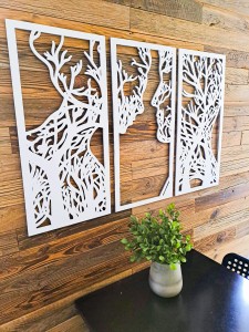 DEKORACYJNY TRYPTYK AŻUROWY, DRZEWO ŻYCIA, PARA, DEKORACJA ŚCIENNA 3D, ORNAMENT