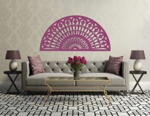 DEKORACYJNY PANEL AŻUROWY, WACHLARZ, DEKORACJA ŚCIENNA 3D, ORNAMENT, 60 x 120 cm, BIAŁY