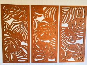 MONSTERY, ZESTAW 3 PANELI TROPIKALNYCH,  3D DEKORACJA ŚCIENNA  