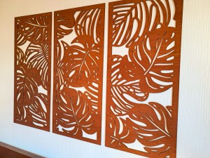 MONSTERY, ZESTAW 3 PANELI TROPIKALNYCH,  3D DEKORACJA ŚCIENNA  