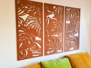 MONSTERY, ZESTAW 3 PANELI TROPIKALNYCH,  3D DEKORACJA ŚCIENNA  