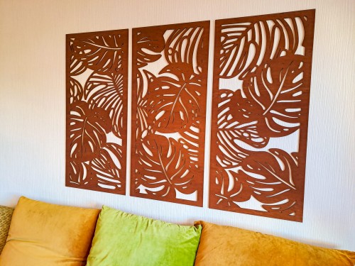 MONSTERY, ZESTAW 3 PANELI TROPIKALNYCH,  3D DEKORACJA ŚCIENNA  