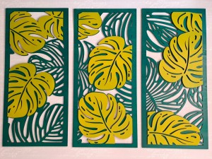 MONSTERY, ZESTAW 3 PANELI TROPIKALNYCH,  DWUWARSTWOWA DEKORACJA ŚCIENNA 3D