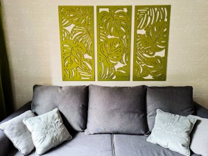 MONSTERY, ZESTAW 3 PANELI TROPIKALNYCH,  3D DEKORACJA ŚCIENNA 