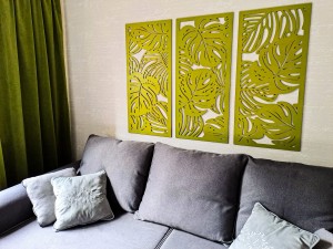 MONSTERY, ZESTAW 3 PANELI TROPIKALNYCH,  3D DEKORACJA ŚCIENNA 