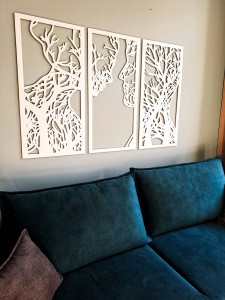 DEKORACYJNY TRYPTYK AŻUROWY, DRZEWO ŻYCIA, PARA, DEKORACJA ŚCIENNA 3D, ORNAMENT