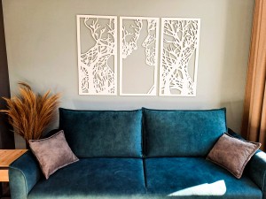 DEKORACYJNY TRYPTYK AŻUROWY, DRZEWO ŻYCIA, PARA, DEKORACJA ŚCIENNA 3D, ORNAMENT