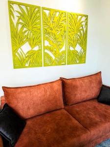 PANELE AŻUROWE, DEKORACYJNE, TRYPTYK TROPIKALNY, DEKORACJA NA ŚCIANĘ,ZIELONY