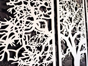 DEKORACYJNY TRYPTYK AŻUROWY, DRZEWO ŻYCIA, DEKORACJA ŚCIENNA 3D, ORNAMENT,  BIAŁY