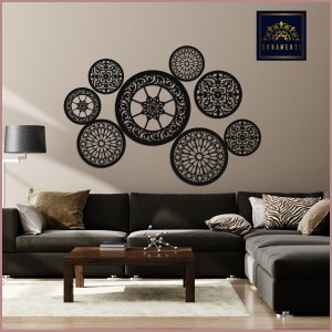 DEKORACYJNE PANELE AŻUROWE, ZESTAW 8 ROZET, PIĘKNA DEKORACJA ŚCIENNA 3D, BIAŁY