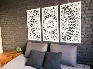 MANDALA, ZESTAW 3 PANELI, PIĘKNA DEKORACJA ŚCIENNA BOHO 3D, GLAMOUR 