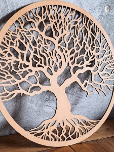 DRZEWO ŻYCIA, PIĘKNA , DREWNIANA DEKORACJA ŚCIENNA, STYL SKANDYNAWSKI, LOFT