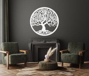 DRZEWO ŻYCIA, PIĘKNA , DREWNIANA DEKORACJA ŚCIENNA, STYL SKANDYNAWSKI, LOFT