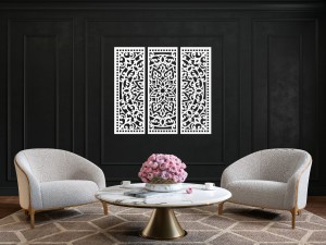 MANDALA, ZESTAW 3 PANELI, PIĘKNA DEKORACJA ŚCIENNA BOHO 3D, GLAMOUR 