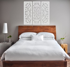 MANDALA, ZESTAW 3 PANELI, PIĘKNA DEKORACJA ŚCIENNA BOHO 3D, GLAMOUR 