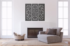 MANDALA, ZESTAW 3 PANELI, PIĘKNA DEKORACJA ŚCIENNA BOHO 3D, GLAMOUR 
