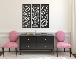 MANDALA, ZESTAW 3 PANELI, PIĘKNA DEKORACJA ŚCIENNA BOHO 3D, GLAMOUR 