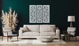MANDALA, ZESTAW 3 PANELI, PIĘKNA DEKORACJA ŚCIENNA BOHO 3D, GLAMOUR 