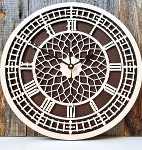 DEKORACYJNY DREWNIANY ZEGAR, VINTAGE, BIG BEN, WIKTORIAŃSKI STYL