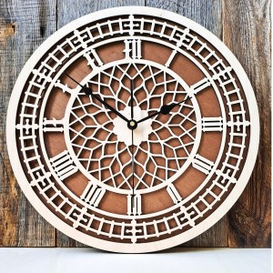 DEKORACYJNY DREWNIANY ZEGAR, VINTAGE, BIG BEN, WIKTORIAŃSKI STYL