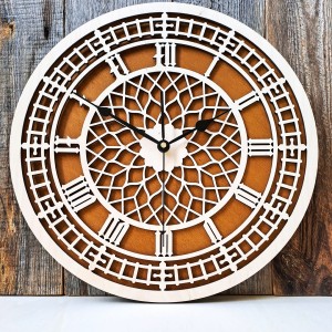 DEKORACYJNY DREWNIANY ZEGAR, VINTAGE, BIG BEN, WIKTORIAŃSKI STYL