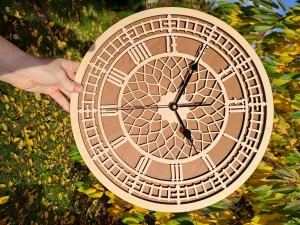 DEKORACYJNY DREWNIANY ZEGAR, VINTAGE, BIG BEN, WIKTORIAŃSKI STYL