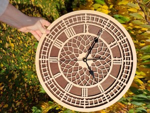 DEKORACYJNY DREWNIANY ZEGAR, VINTAGE, BIG BEN, WIKTORIAŃSKI STYL