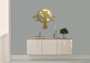 MIROIR AJOURÉ SECESSION FEMME LIBELLULE, 60 x 68 cm