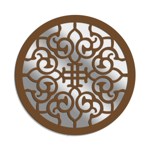 Miroir décoratif ajouré STYLE HINDU, 56 cm