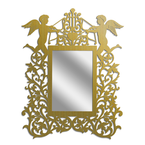 AŻUROWE LUSTRO DEKORACYJNE, ANGELS, VINTAGE STYLE 52 x 65 cm