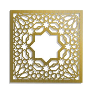 DEKORACYJNY PANEL AŻUROWY, MAROKAŃSKI STYL, ALHAMBRA, DEKORACJA ŚCIENNA 3D, ORNAMENT, DYPTYK, ZŁOTY