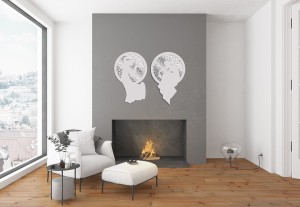 Miroir décoratif Art Nouveau FANTINE, 43 x 66 cm