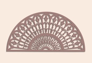 DEKORACYJNY PANEL AŻUROWY, WACHLARZ, DEKORACJA ŚCIENNA 3D, ORNAMENT, 60 x 120 cm, BIAŁY